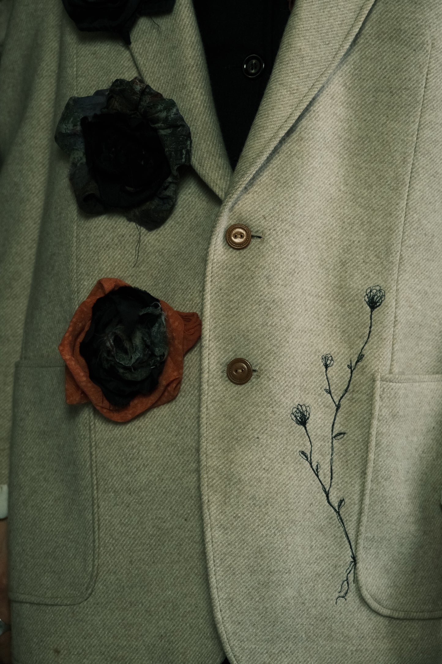 Thick wool flower Jacket