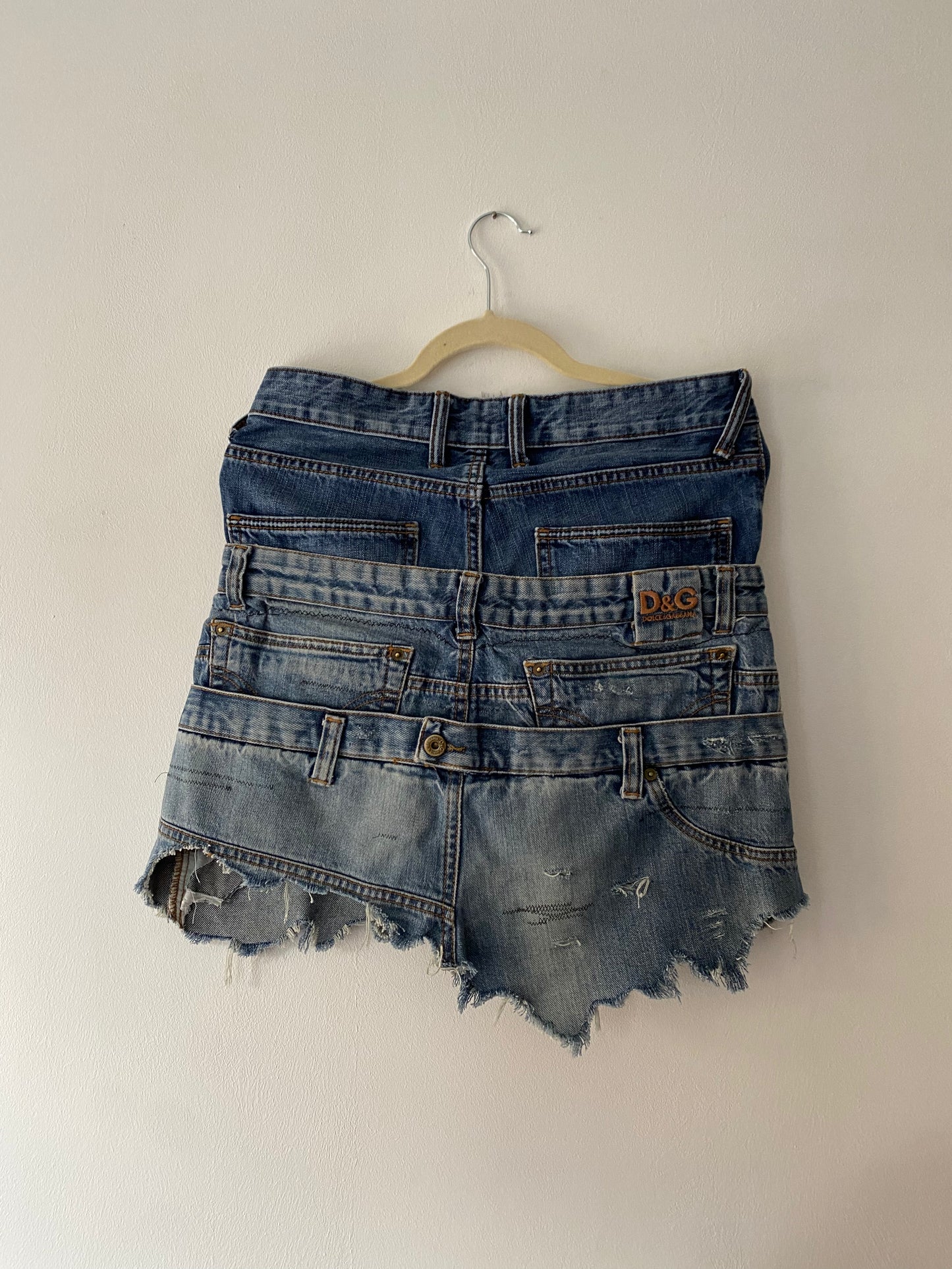 Layered jeans skirt