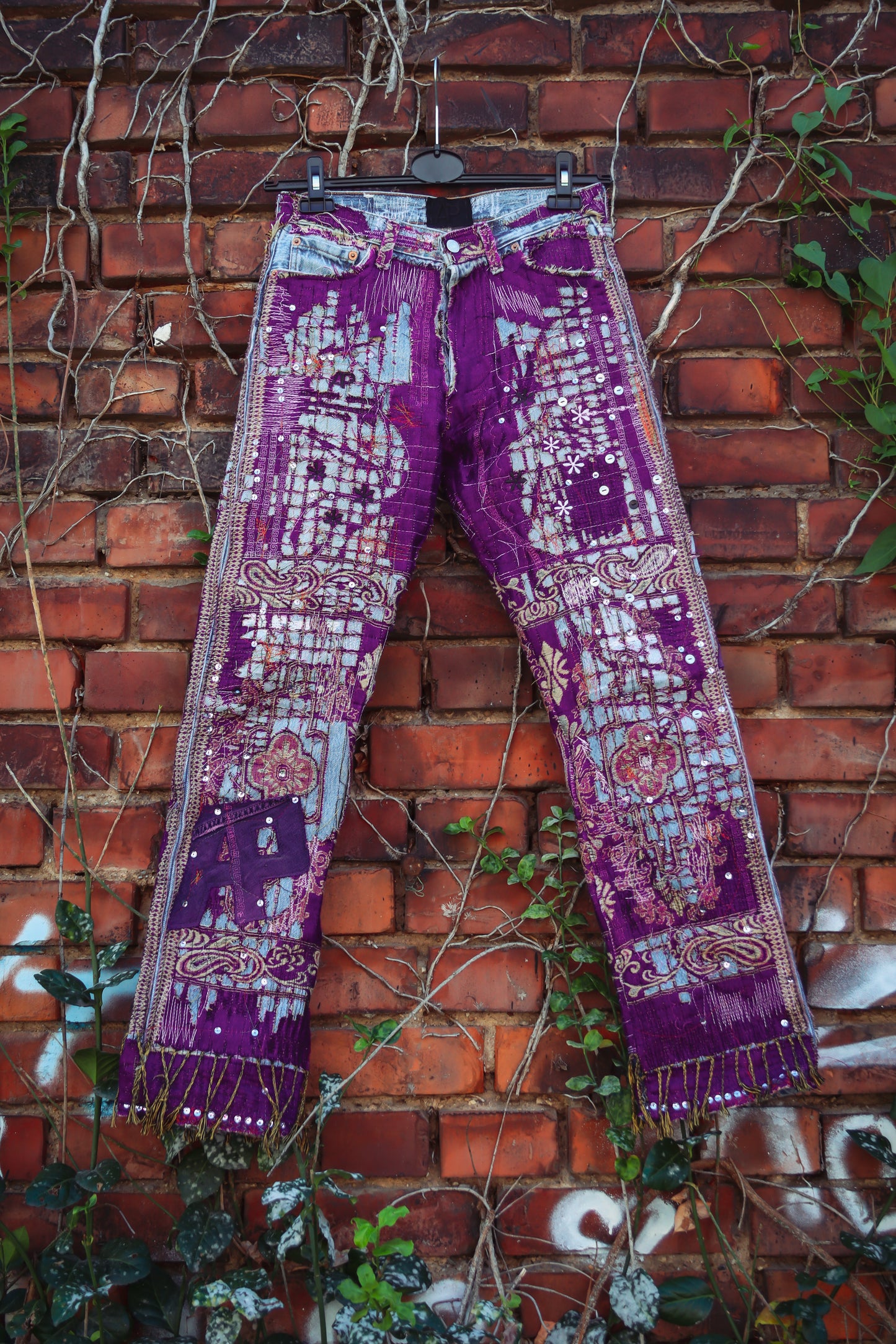 purple art jeans