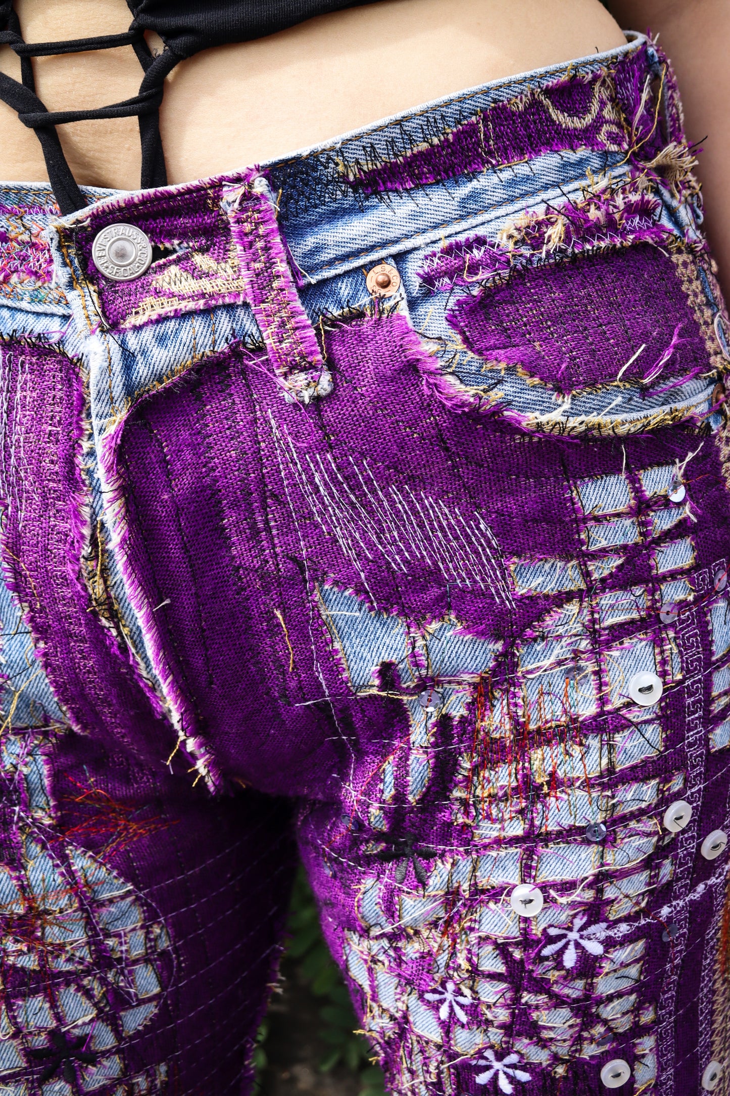 purple art jeans