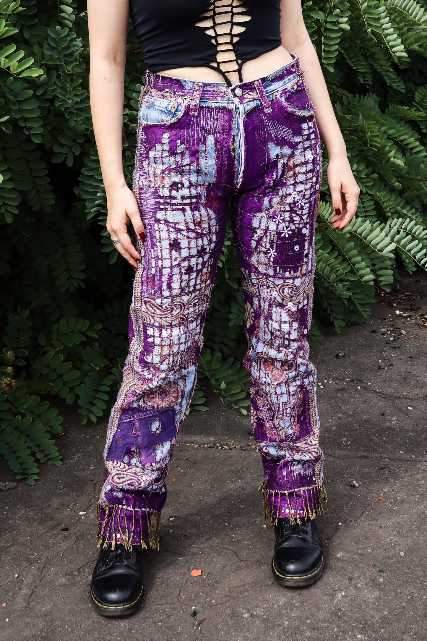 purple art jeans