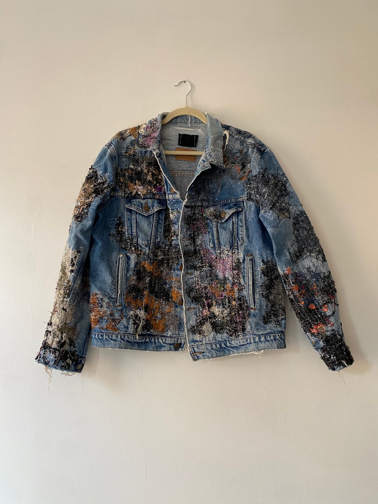 Textured denim jacket